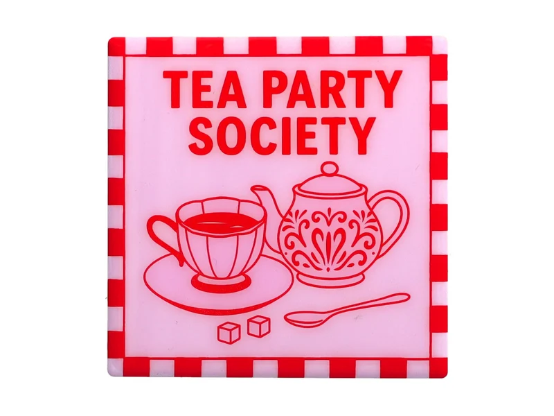 Giftcompany Love Tiles Untersetzer Tea party society rosa 11x11cm