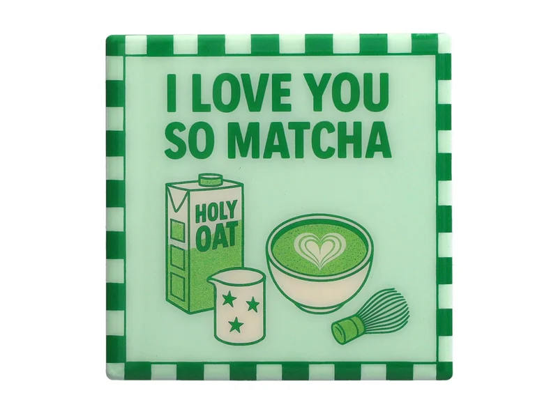 Giftcompany Love Tiles Untersetzer I love you so Matcha grün 11x11cm
