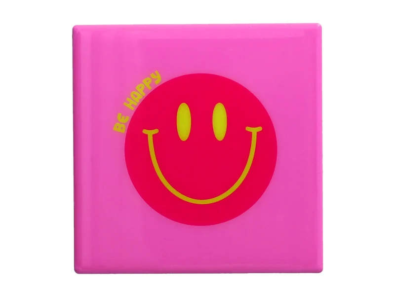 Giftcompany Love Tiles Untersetzer Lachendes Gesicht rosa 11x11cm