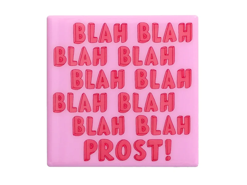 Giftcompany Love Tiles Untersetzer Blah, blah, Prost rosa 11x11cm