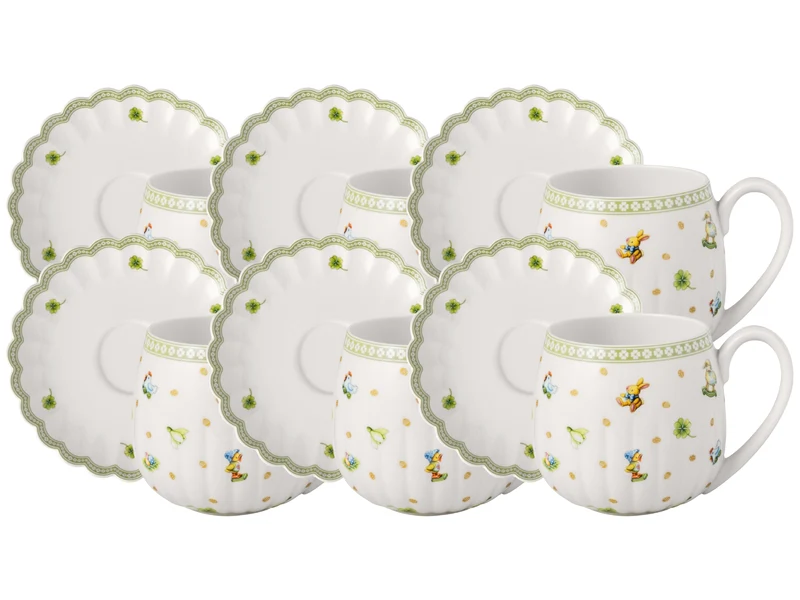 Villeroy & Boch Easter Delight Henkelbecher mit Untertasse 2tlg Set6