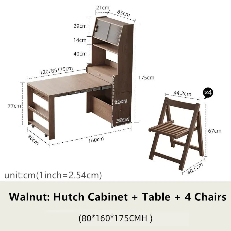 Stallschrank mit ausziehbarem Tisch und Klappstühlen