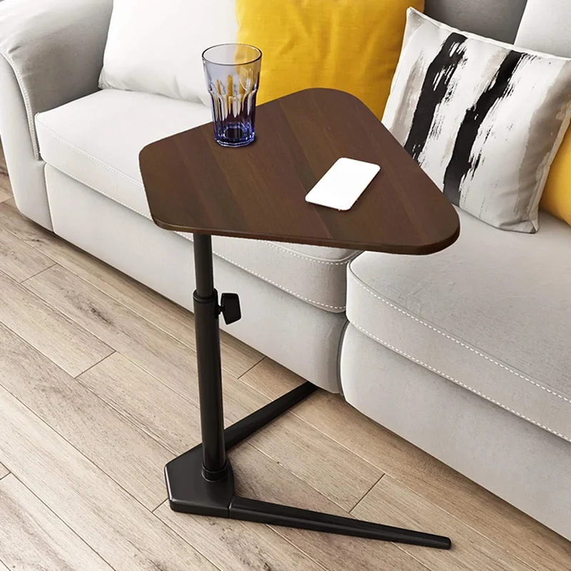 Höhenverstellbarer Sofa-Beistelltisch in C-Form
