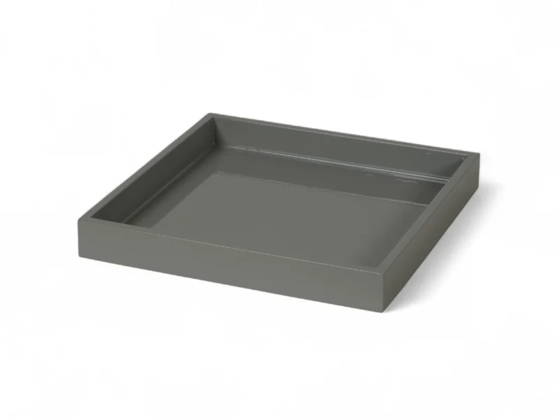 albert L. (punkt) Lacquer-Tablett naturgrau 20x20cm
