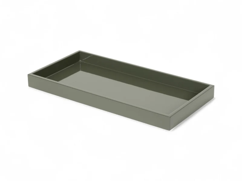 albert L. (punkt) Lacquer-Tablett grüngrau 30x15cm