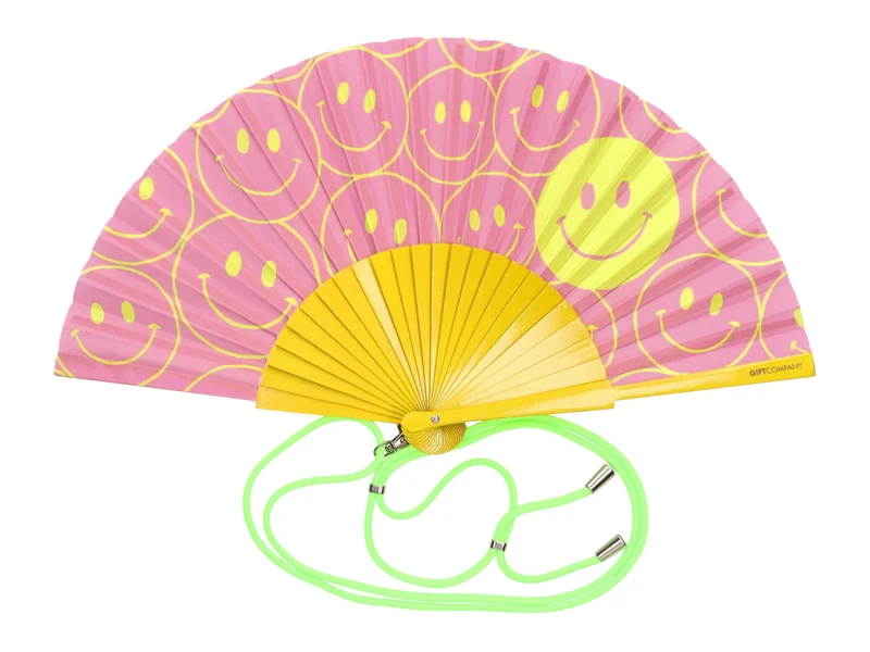 Giftcompany Fififan Fächer Smile rosa/gelb 23cm