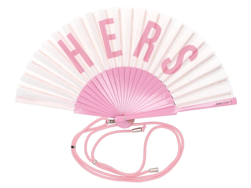 Giftcompany Fififan Fächer Hers weiß/rosa 23cm