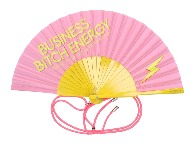 Giftcompany Fififan Fächer Business B*tch gelb/rosa 23cm