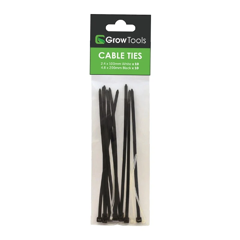 Grow Tools Kabelbinder 10 x 2.4 mm x 100 mm, 10 x 4.8 mm x 200 mm