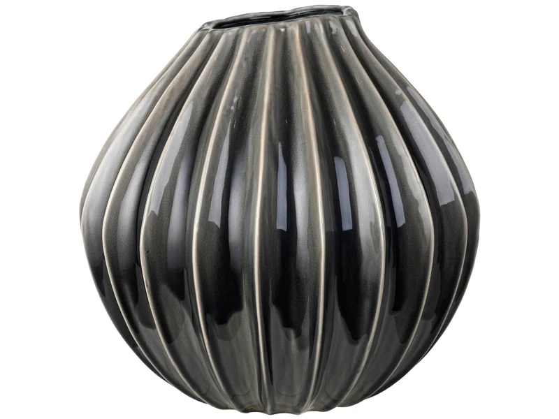 Broste Copenhagen WIDE Vase XL Keramik Smoked Pearl 40 cm