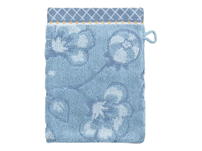 PIP STUDIO Jasmin Jacquard Waschhandschuh light blue 16x22cm (1 Stück)