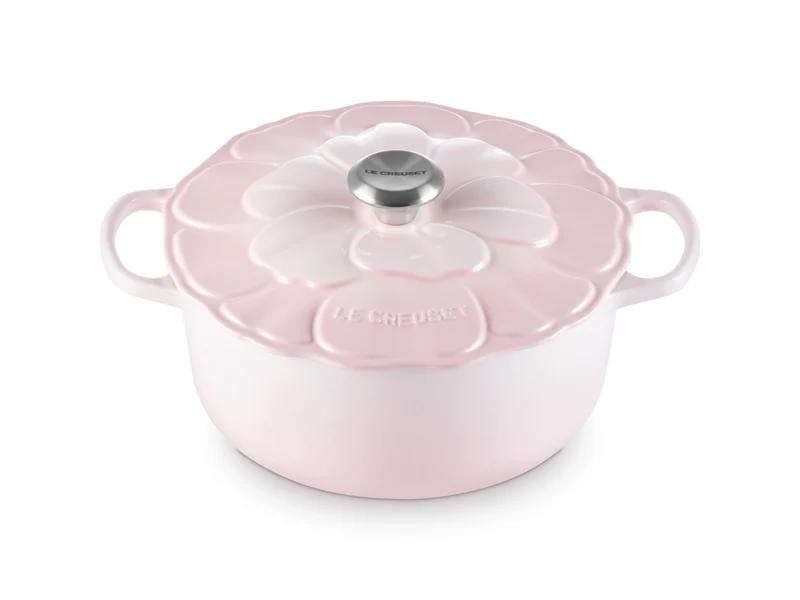 Le Creuset Bräter Blume Signature rund shell pink 26cm