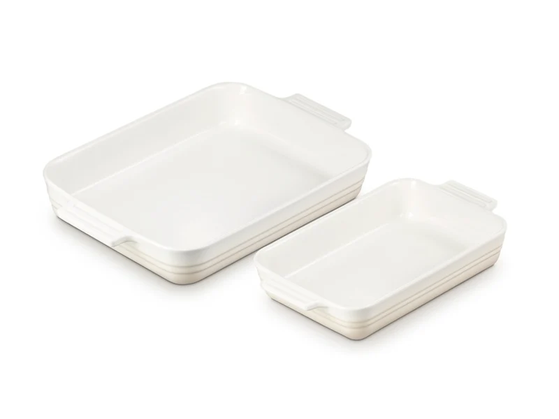 Le Creuset Auflaufform Klassik rechteckig meringue 25/32cm Set 2tlg