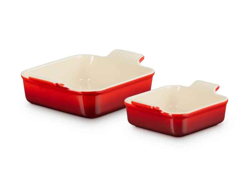 Le Creuset Auflaufform Klassik rechteckig kirschrot 13/20cm Set 2tlg