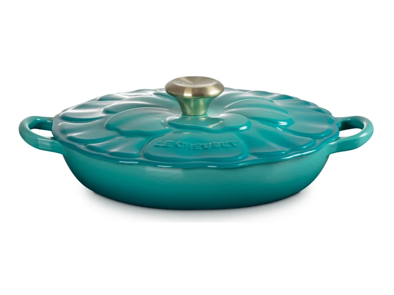 Le Creuset Signature Gourmet-Profitopf Blume bleu riviera 26cm