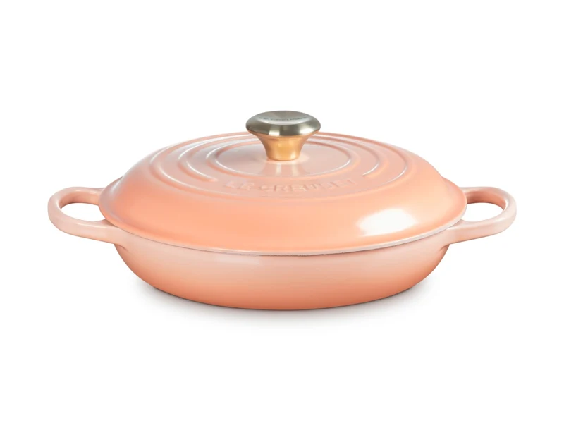 Le Creuset Gourmet-Profitopf Signature rund mit Goldknopf pêche 26cm