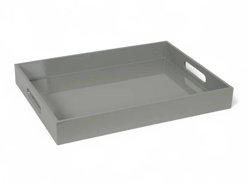 albert L. (punkt) Lacquer-Tablett naturgrau 40x30cm
