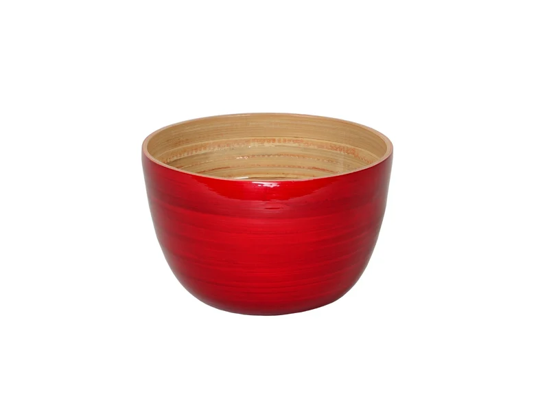 albert L. (punkt) Bambus-Schüssel rot 12x8cm