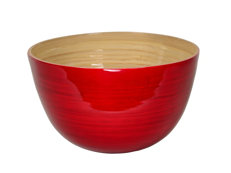 albert L. (punkt) Bambus-Schüssel rot 22x14cm