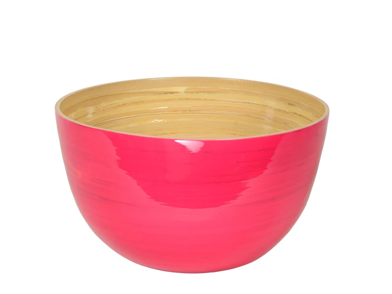 albert L. (punkt) Bambus-Schüssel fuchsia 22x14cm
