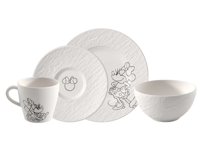 Villeroy & Boch Manufacture Rock blanc - Mickey Mouse Frühstücks-Set 4tlg