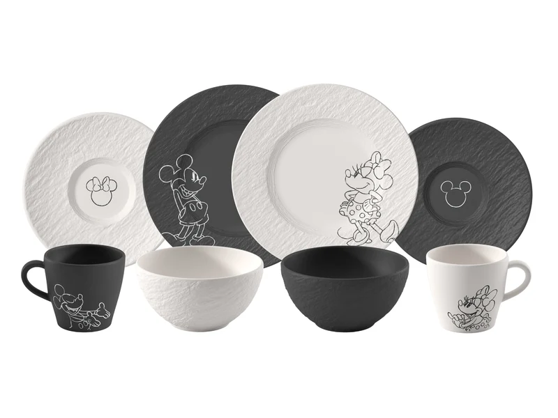 Villeroy & Boch Manufacture Rock - Mickey Mouse Frühstücks-Set 8tlg