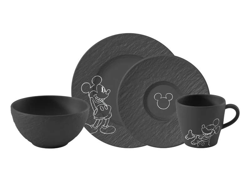 Villeroy & Boch Manufacture Rock - Mickey Mouse Frühstücks-Set 4tlg