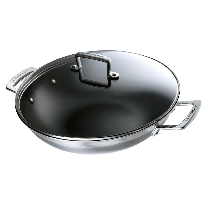 Le Creuset 3-ply Wok mit Glasdeckel antihaft 30 cm