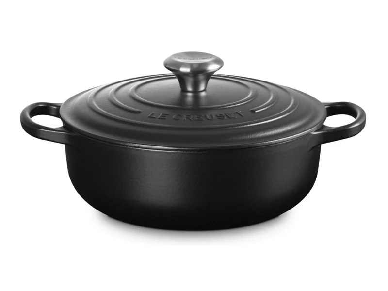 Le Creuset Sauteuse Signature rund schwarz matt 24cm