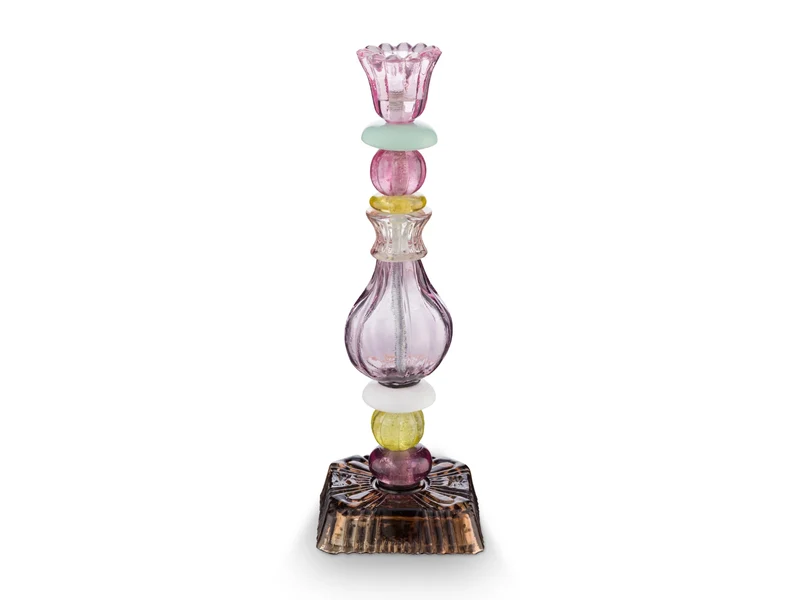 PIP STUDIO Glass Beads Kerzenhalter lila 28cm
