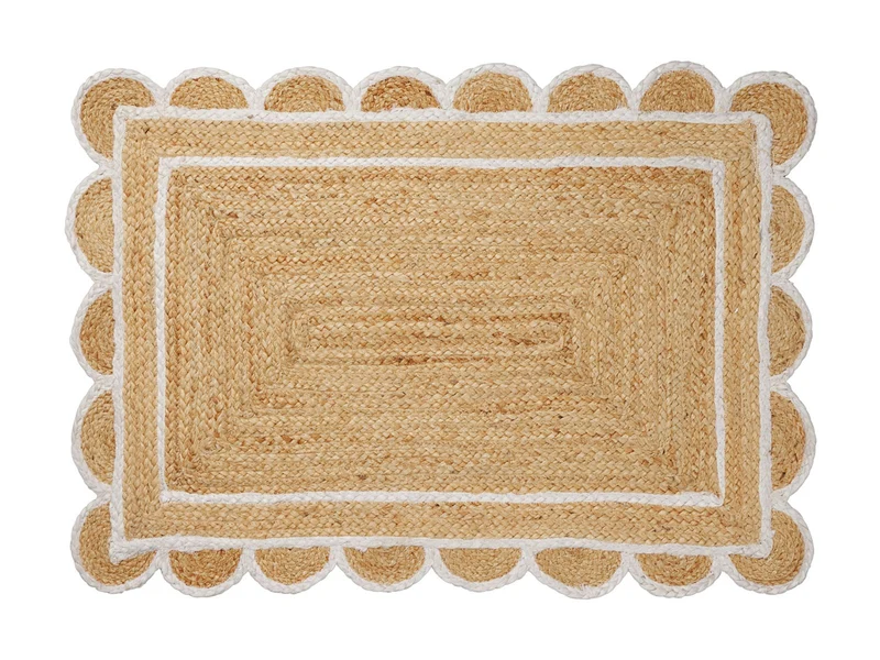Broste Copenhagen Scallop Fußabtreter white/natural 60x90cm