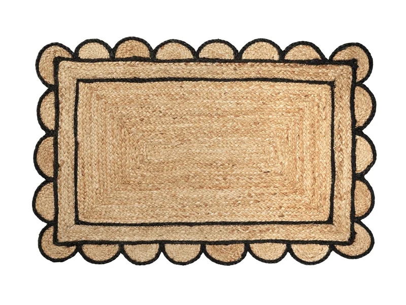 Broste Copenhagen Scallop Fußabtreter black/natural 60x90cm