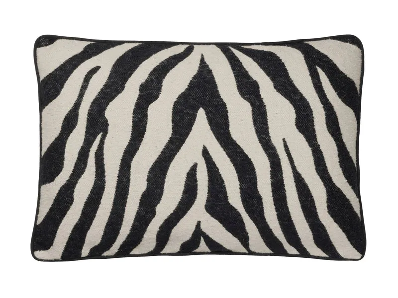 Broste Copenhagen Zebra Kissenbezug black/light beige 40x60cm