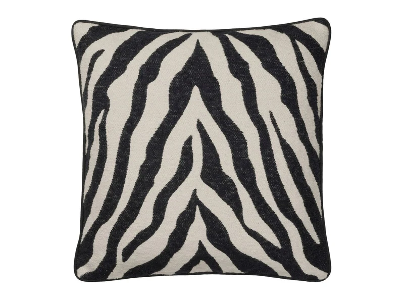 Broste Copenhagen Zebra Kissenbezug black/light beige 50x50cm