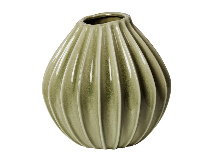 Broste Copenhagen Wide Vase M Dry sage 25cm