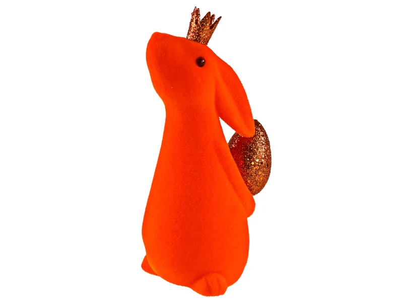 Werner Voß Hase mit Ei beflockt orange 18cm