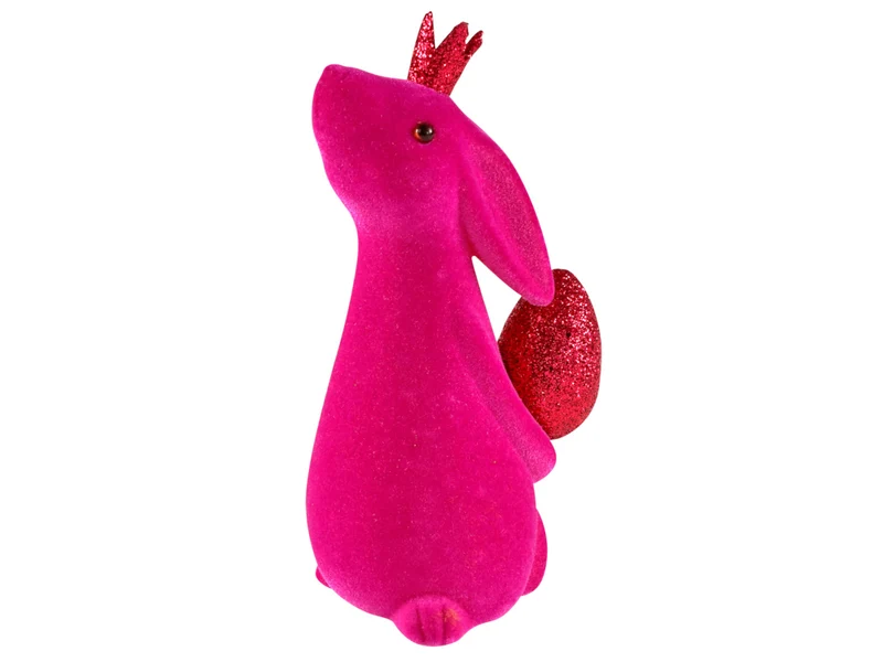 Werner Voß Hase mit Ei beflockt magenta 18cm