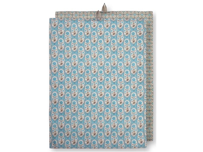 PIP STUDIO Blooming Tales Bustani-Pashmina Khaki-Blue Geschirrtuch 50x70cm Set2