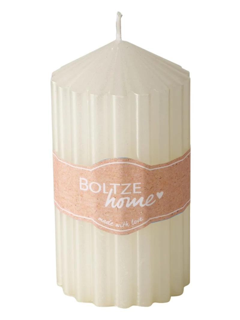 Boltze Classic Stumpenkerze Gleamy champagner 13cm