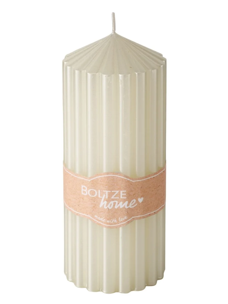 Boltze Classic Stumpenkerze Gleamy champagner 17cm