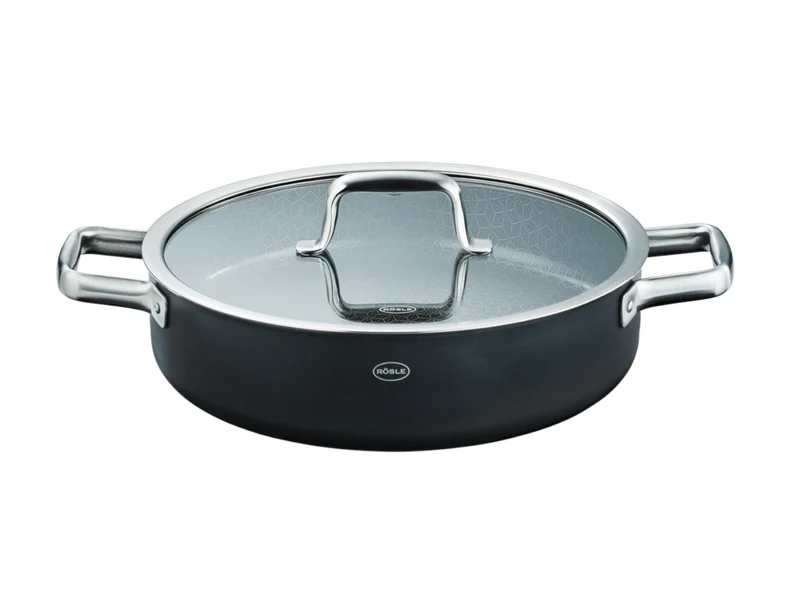 Rösle EBONIC ProNero Servierpfanne mit Glasdeckel 28cm