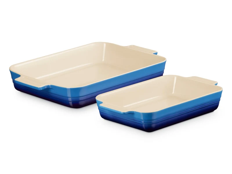 Le Creuset Auflaufform Klassik rechteckig azure 25/32cm Set 2tlg