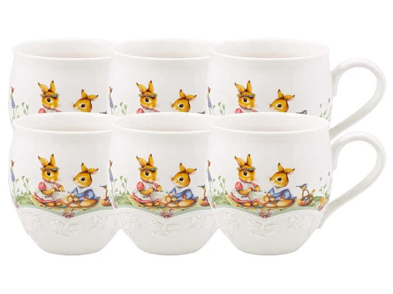 Villeroy & Boch Spring Fantasy Becher mit Henkel Blumenwiese 0,5l Set6