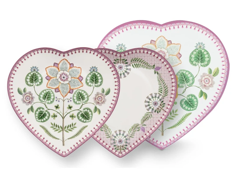 PIP STUDIO Lily&Lotus Lilac Herzformteller 21,5cm Set2