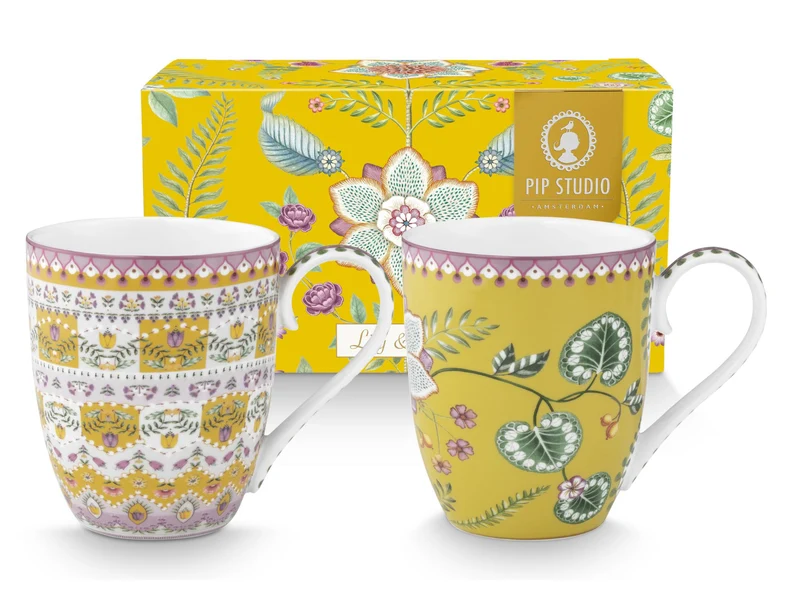 PIP STUDIO Lily&Lotus Yellow Henkelbecher XL 0,45l Set2