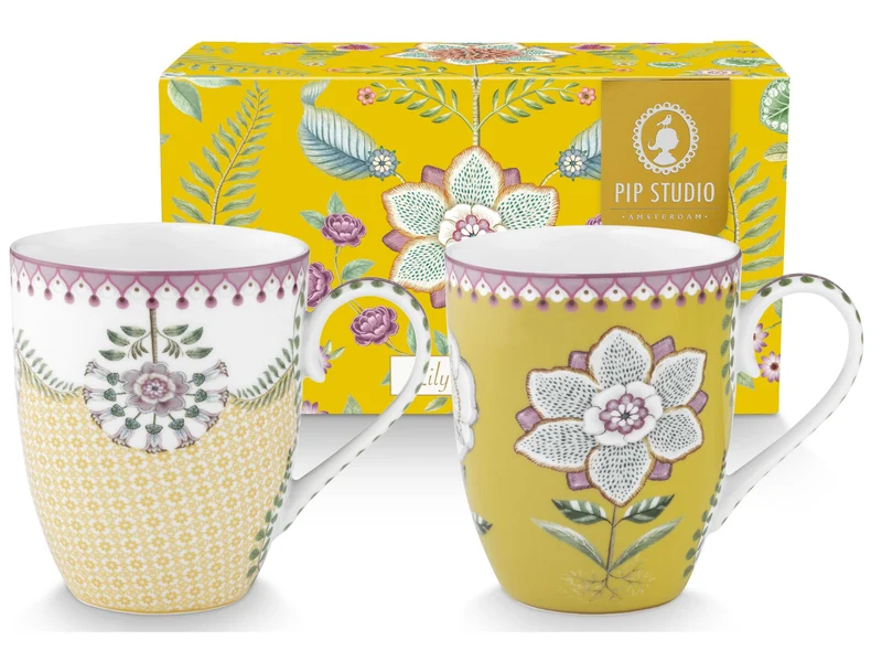 PIP STUDIO Lily&Lotus Yellow Henkelbecher Large 0,365l Set2