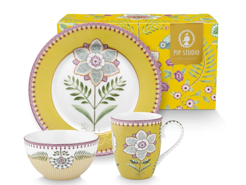 PIP STUDIO Lily&Lotus Yellow Frühstücksset Set3