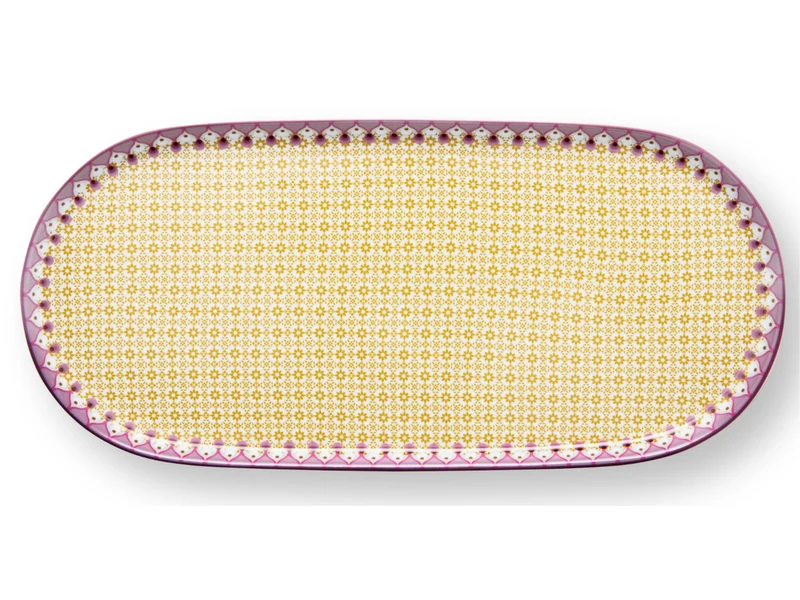 PIP STUDIO Lily&Lotus Tiles Yellow Milch- und Zuckertablett 25x12cm