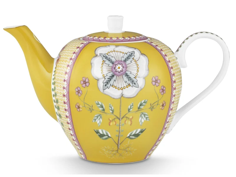 PIP STUDIO Lily&Lotus Tiles Yellow Large Teekanne 1,6l
