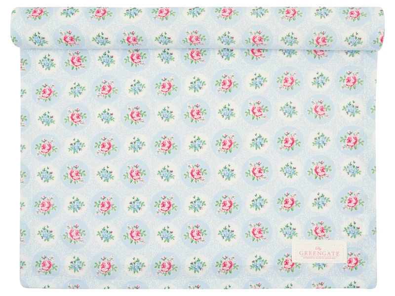 Greengate Elle Tischläufer pale blue 140x45cm